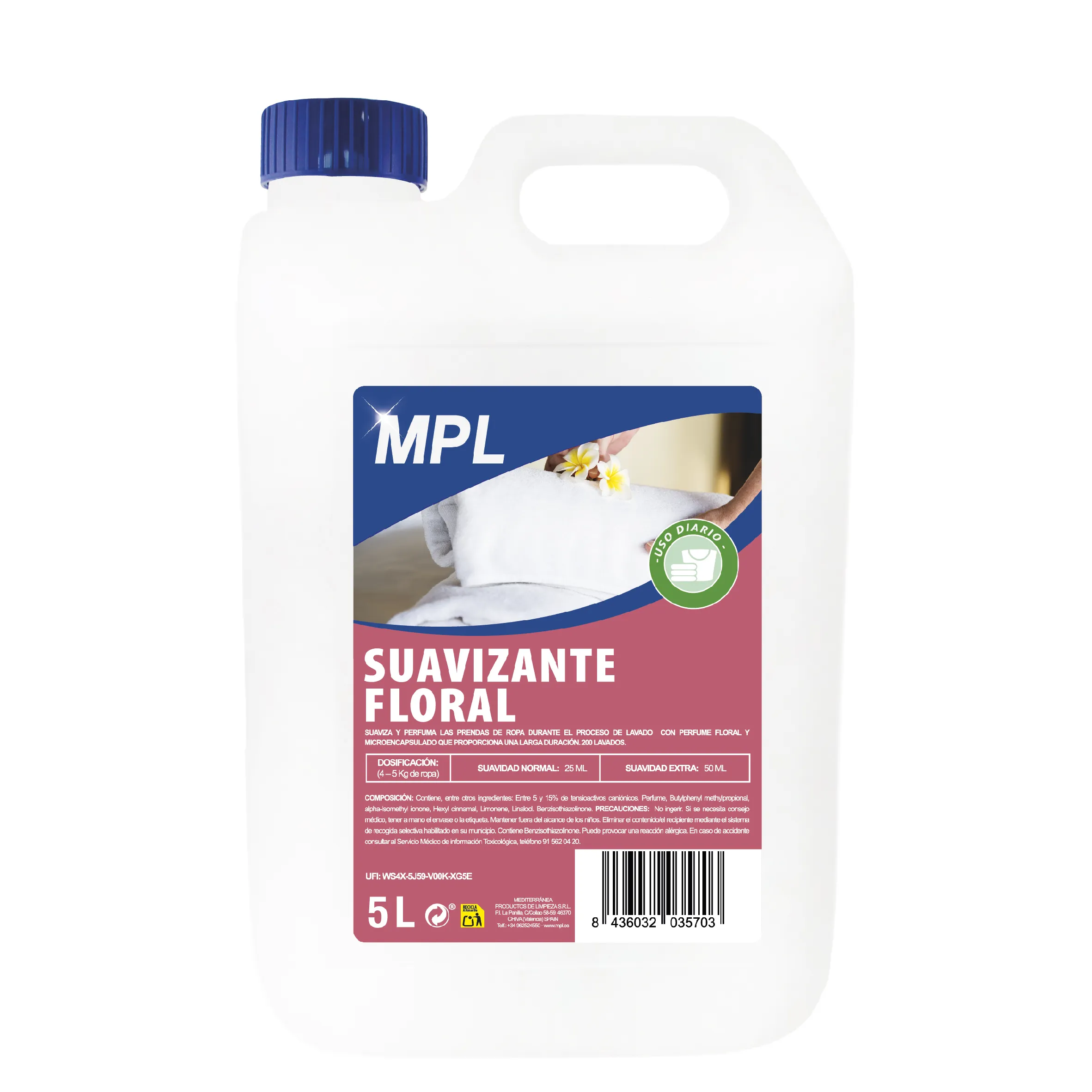 SUAVIZANTE FLORAL 5 L.