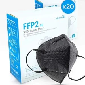 MASCARILLA FFP2 NEGRA PAQ 20 UNID INDV