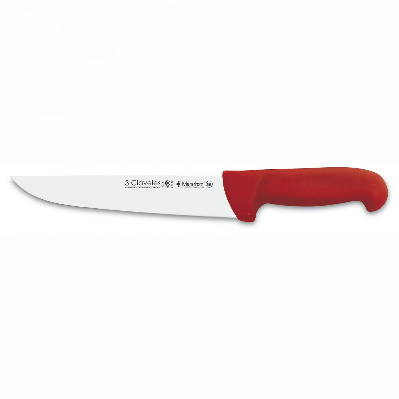 CUCHILLO CARNICERO PROFLEX 24 CM ROJO