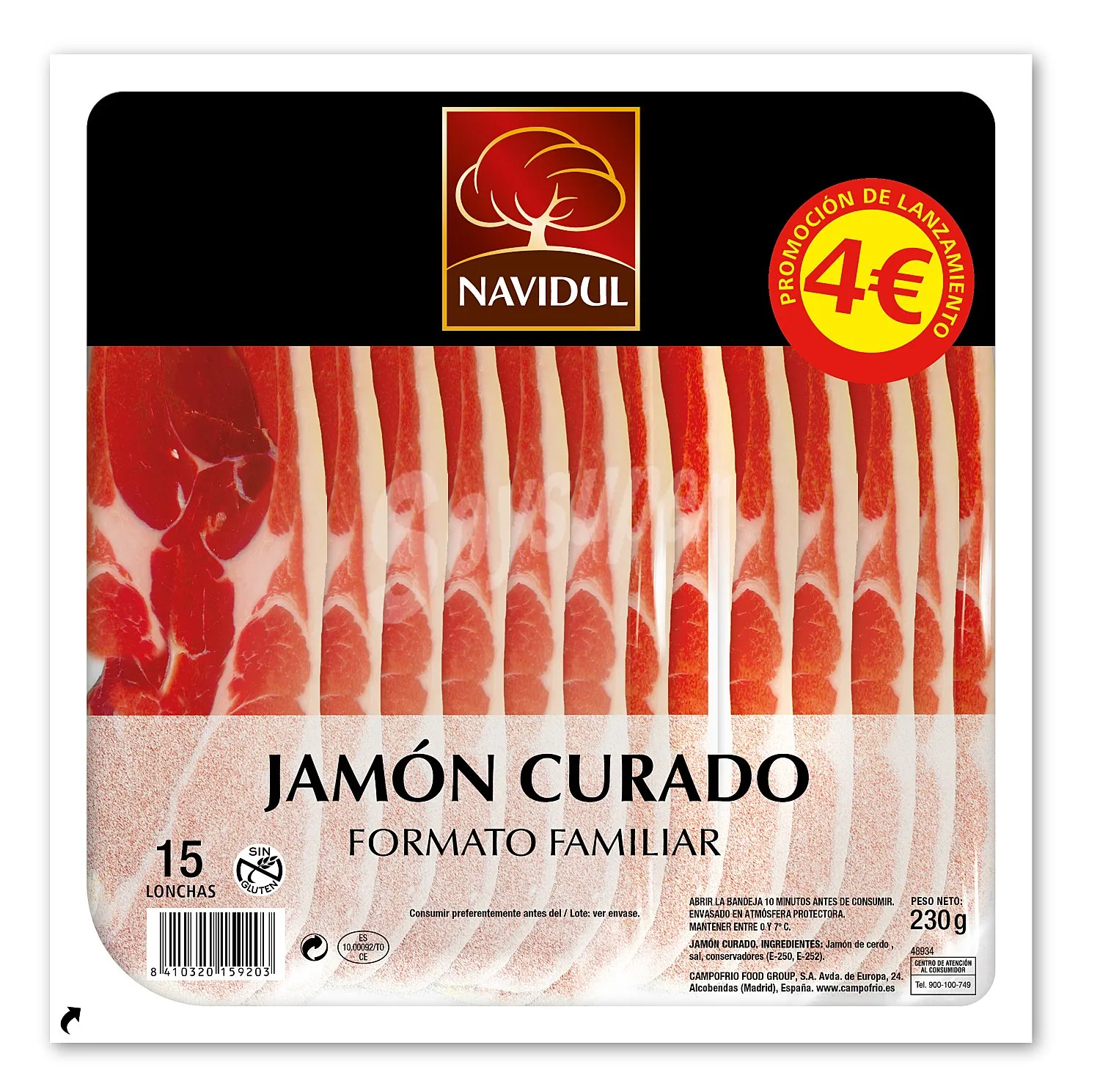 NAVIDUL JAMON CURADO 200 GR(4 EURO)